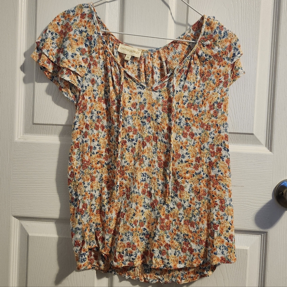 Cynthia Rowley Multicolor Floral Blouse